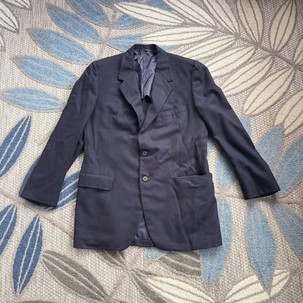 Oxxford Clothes Neiman Marcus Honeycomb Men’s Navy Wool‎ Blend Blazer Size 41 T